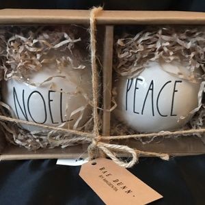 Rae Dunn New 2 piece Ceramic Christmas Ornaments